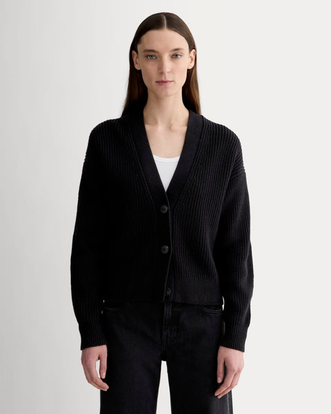 The Boxy Cardigan in Everyday Cotton | Black – Everlane