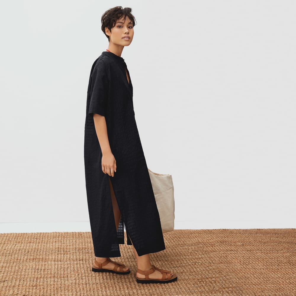 womens-caftan-dress-black-check | primary