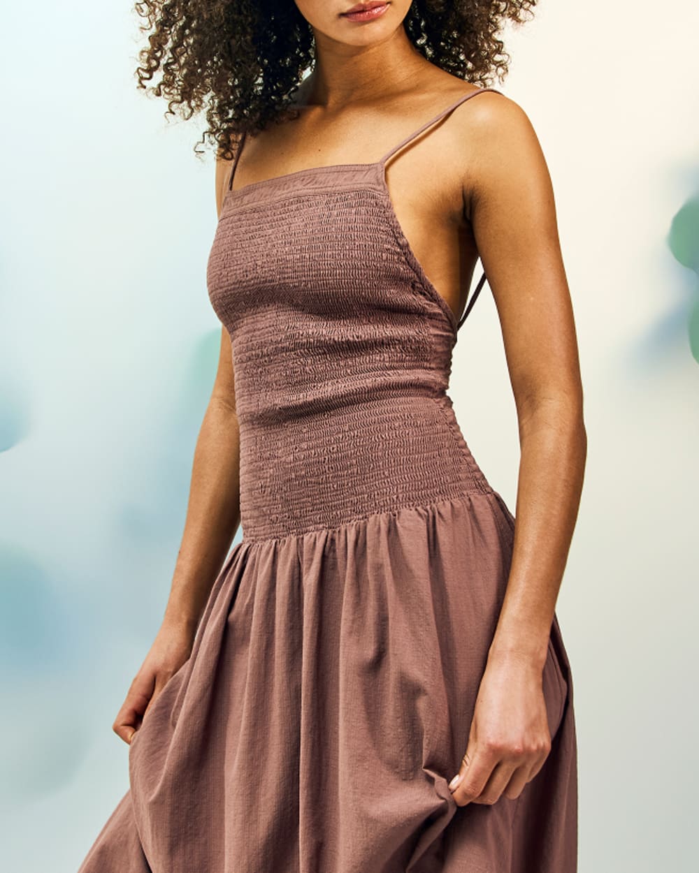 Everlane Gauze Open-Back Dress In Mocha, Size XXL, Cotton Everlane Gauze Open-Back Dress In Mocha, Size XXL, Cotton