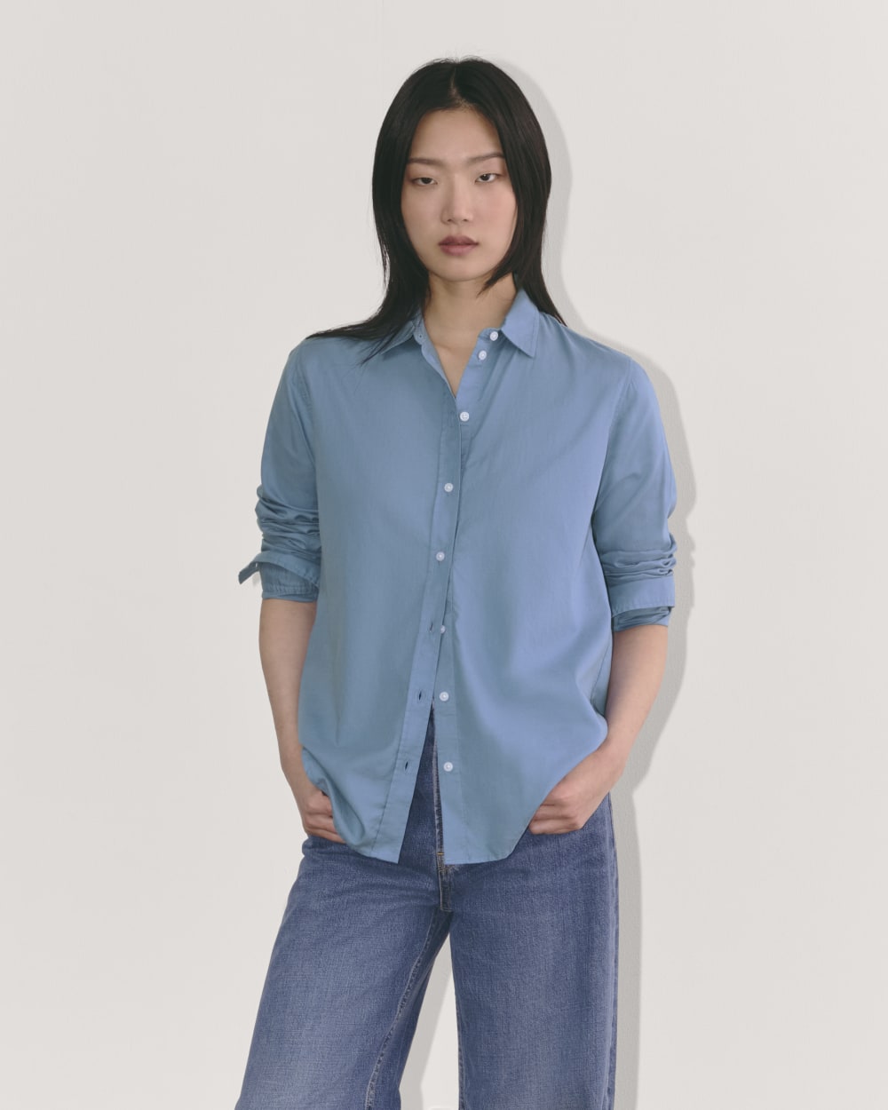 womens-silky-cttn-relaxed-shirt-bluebell | primary