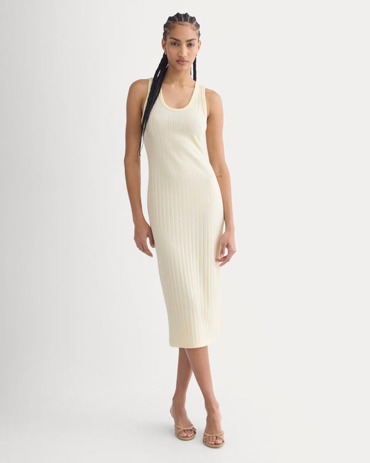 womens-scoop-neck-midi-dress-pointelle-lemon-icing | primary