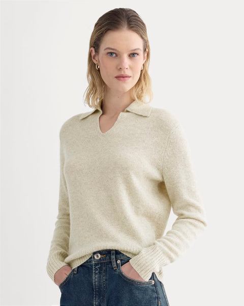 Everlane Cashmere Polo Sweater In Canvas, Size XL Everlane Cashmere Polo Sweater In Canvas, Size XL