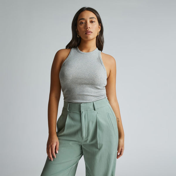 The Luxe Rib Racerback Tank | Heathered Grey – Everlane