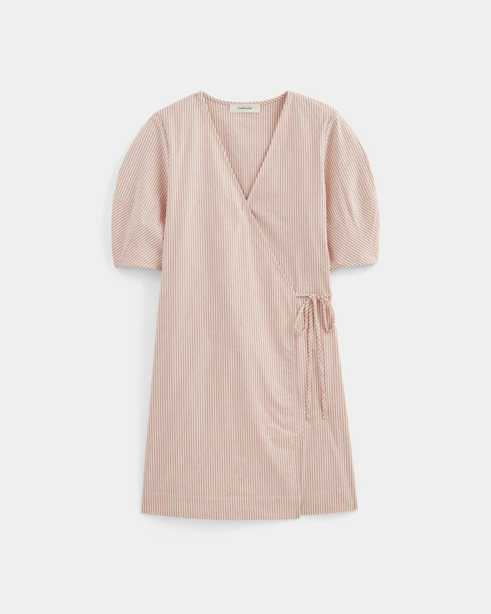 womens-seersucker-mini-wrap-dress-soft-orange | alt