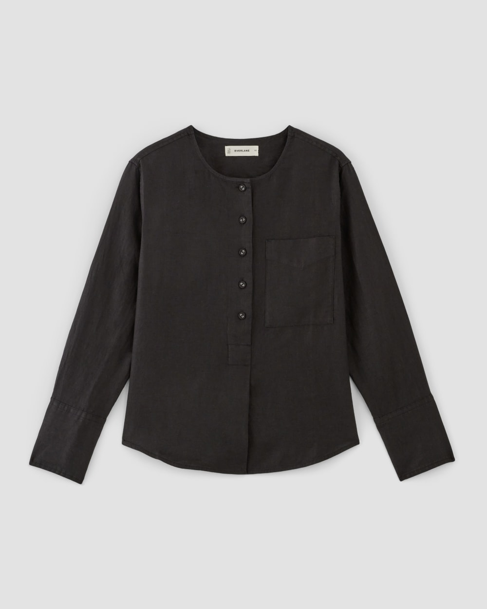 womens-linen-popover-shirt-new-black | alt