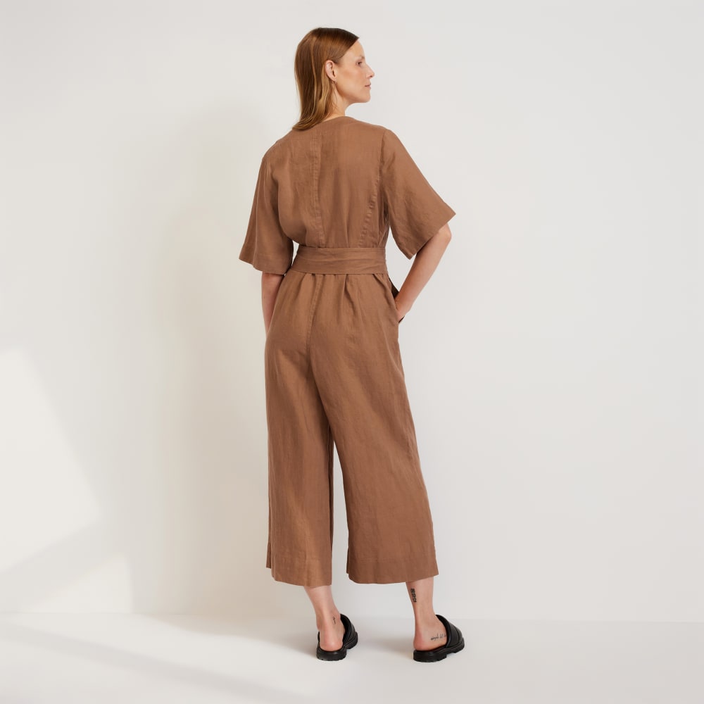 The Wrap Jumpsuit in Linen | Carob Brown – Everlane