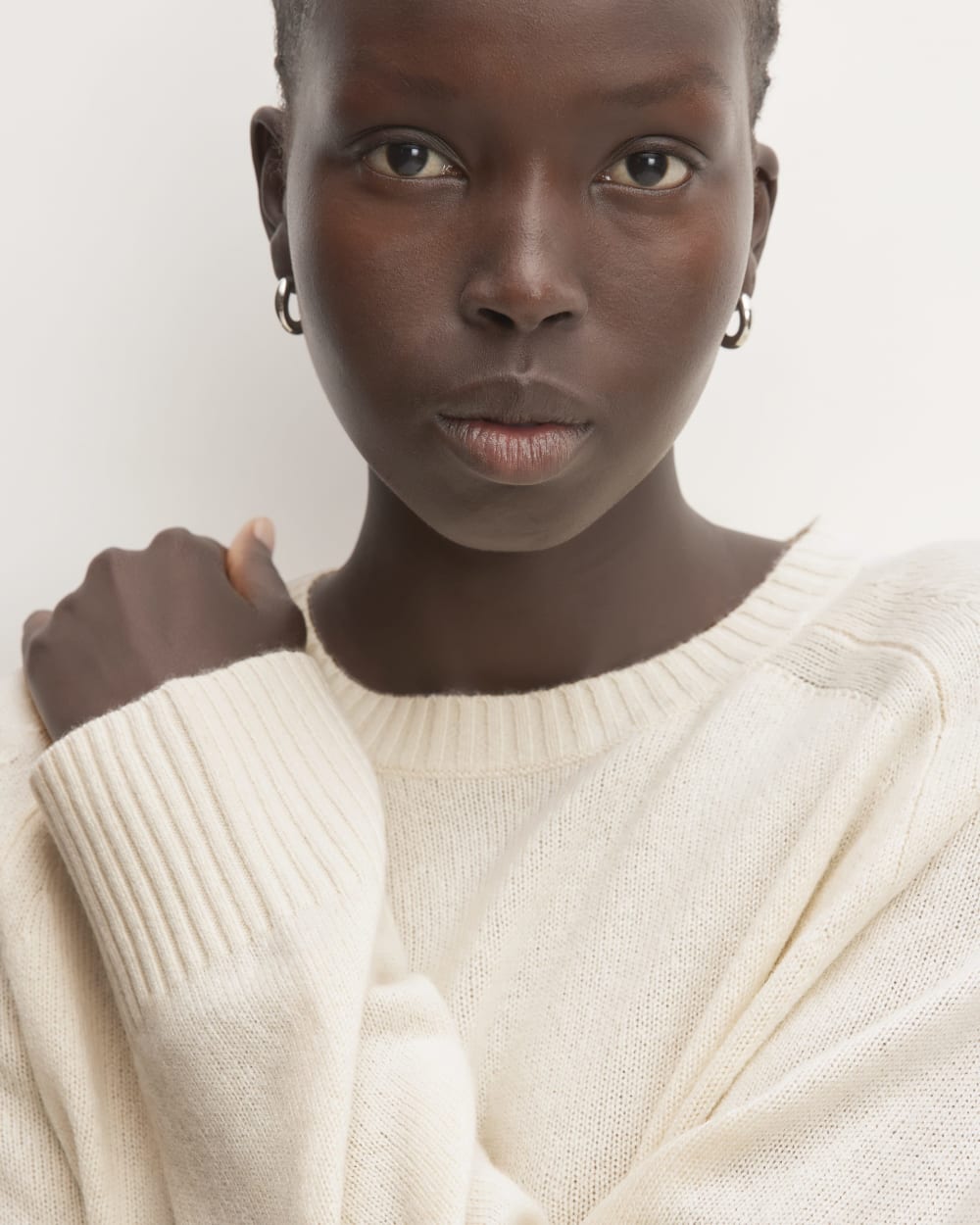The Boxy Crew in Cashmere | Bone – Everlane