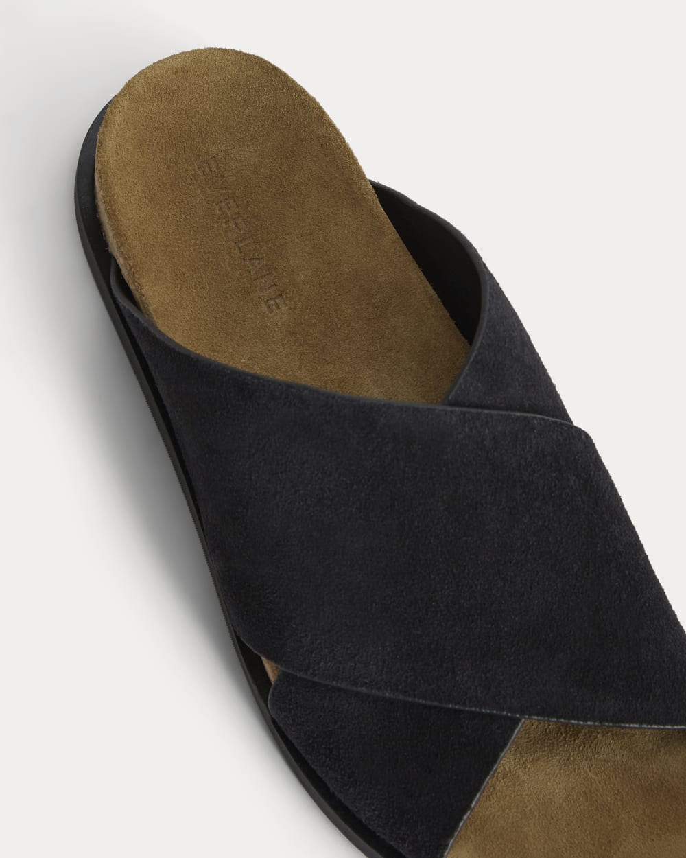 The Suede Crossover Sandal | Black – Everlane