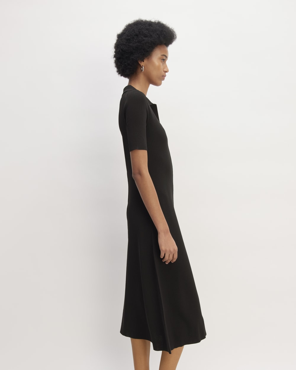 The Viscose Knit Polo Midi Dress | Black – Everlane