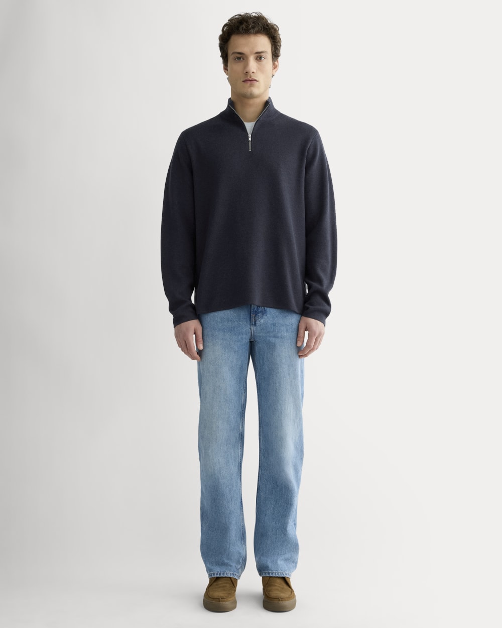 The No-Sweat Quarter-Zip | Heathered Midnight – Everlane