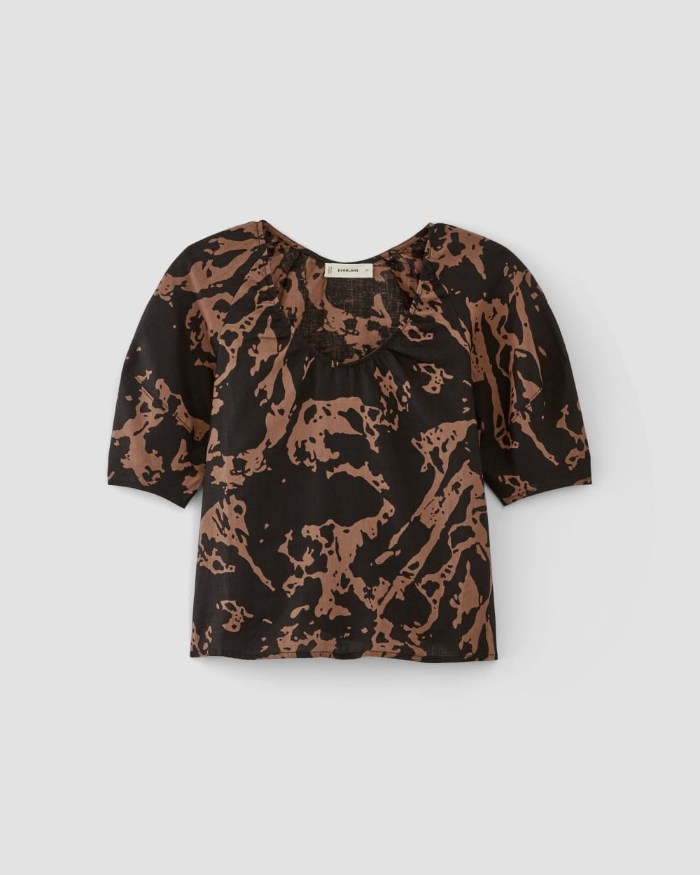 womens-linen-scoop-neck-top-carob-brown-abstract | alt