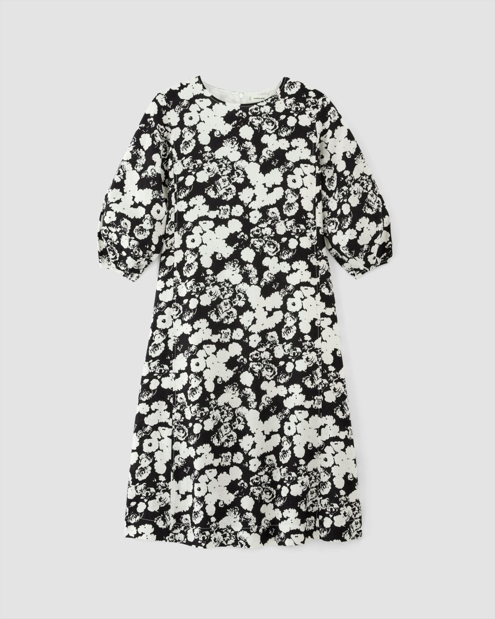 The Linen A-Line Midi Dress | Black / Bone Floral Everlane The Linen A-Line Midi Dress | Black / Bone Floral Everlane