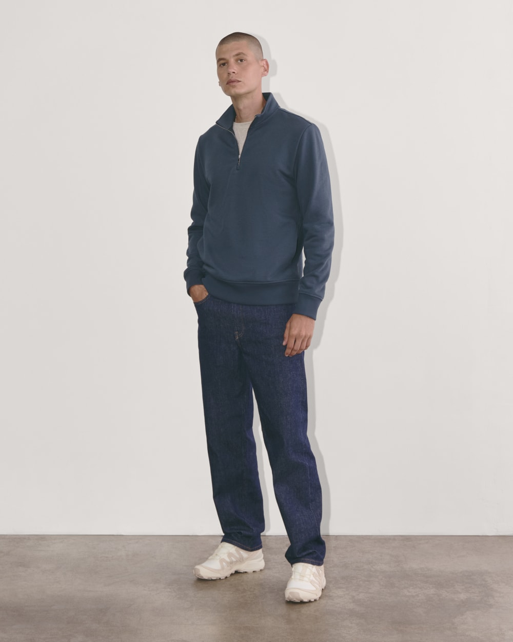 The Off-Duty Terry Quarter-Zip | Midnight Navy – Everlane