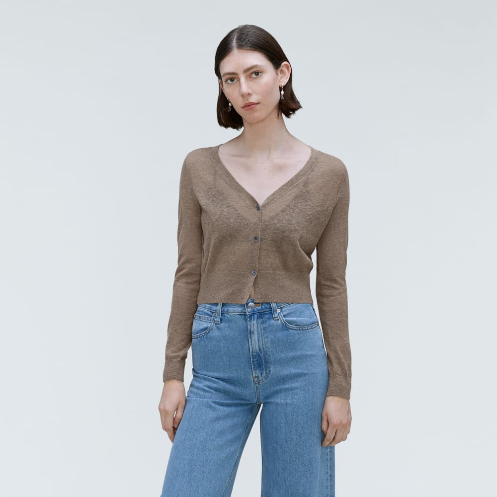 The Featherweight Alpaca Cardigan | Taupe Grey - XXS