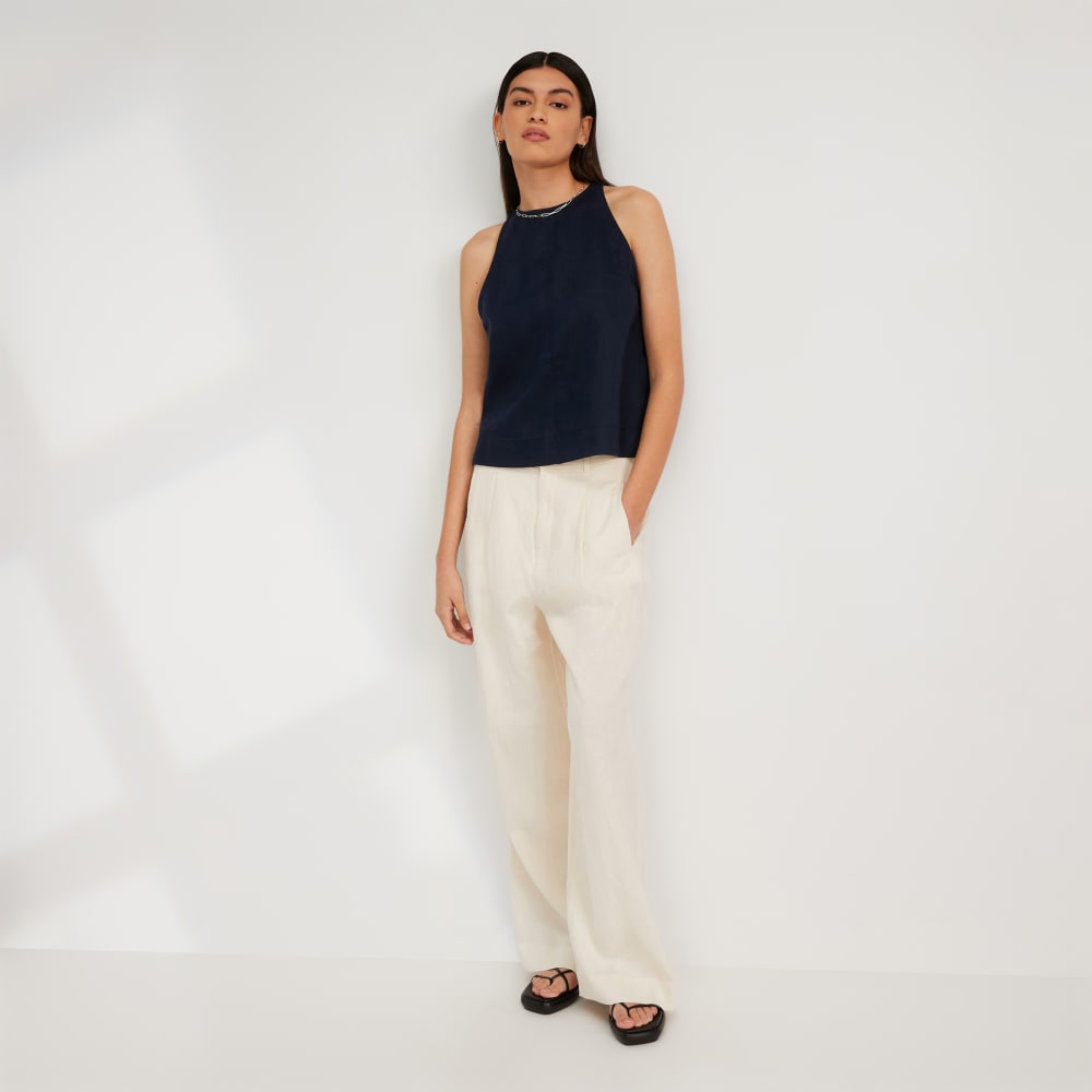 womens-linen-high-neck-tank-navy