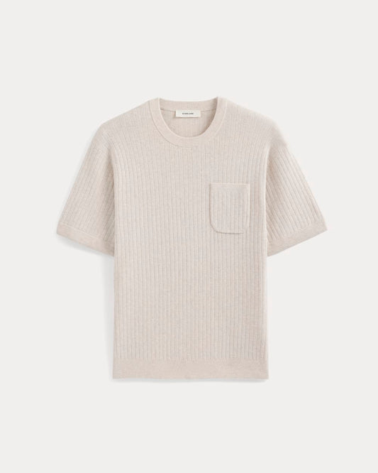 mens-textured-knit-tee-heathered-oat | primary
