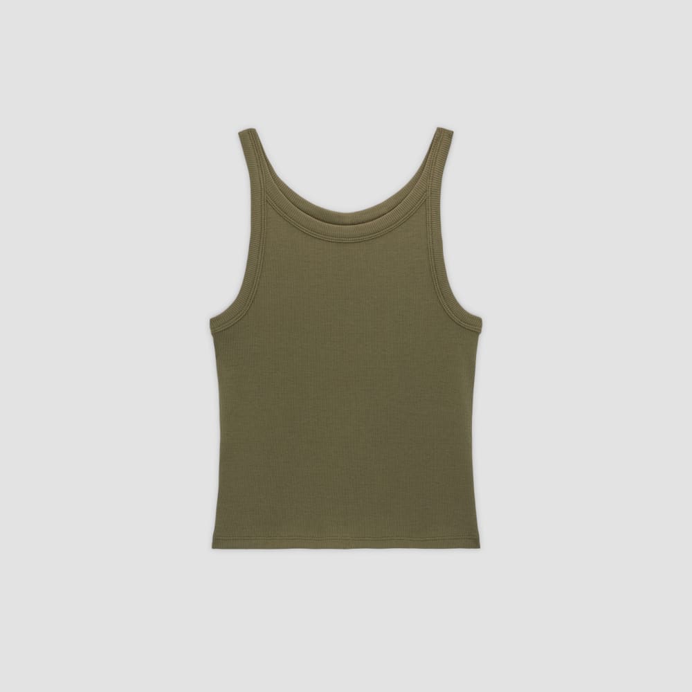 womens-cropped-supima-rib-tank-kalamata | alt