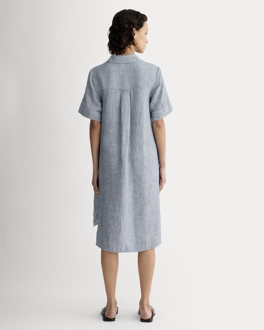 The Daytripper Dress in Linen | White / Blue Everlane The Daytripper Dress in Linen | White / Blue Everlane