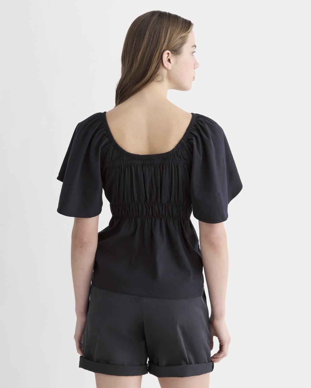 womens-flutter-sleeve-top-stretch-linen-black