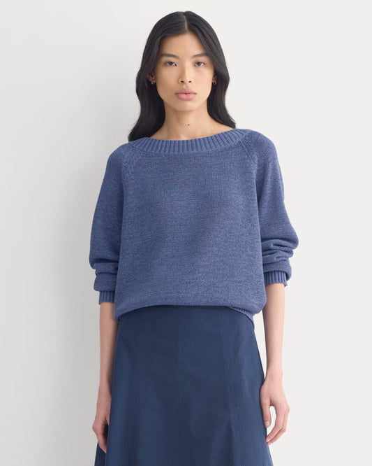 womens-wide-neck-crew-sweater-tape-yarn-blue-dusk | primary