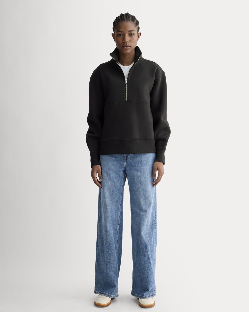 Luxe Fleece Half-Zip Sweatshirt | Black – Everlane