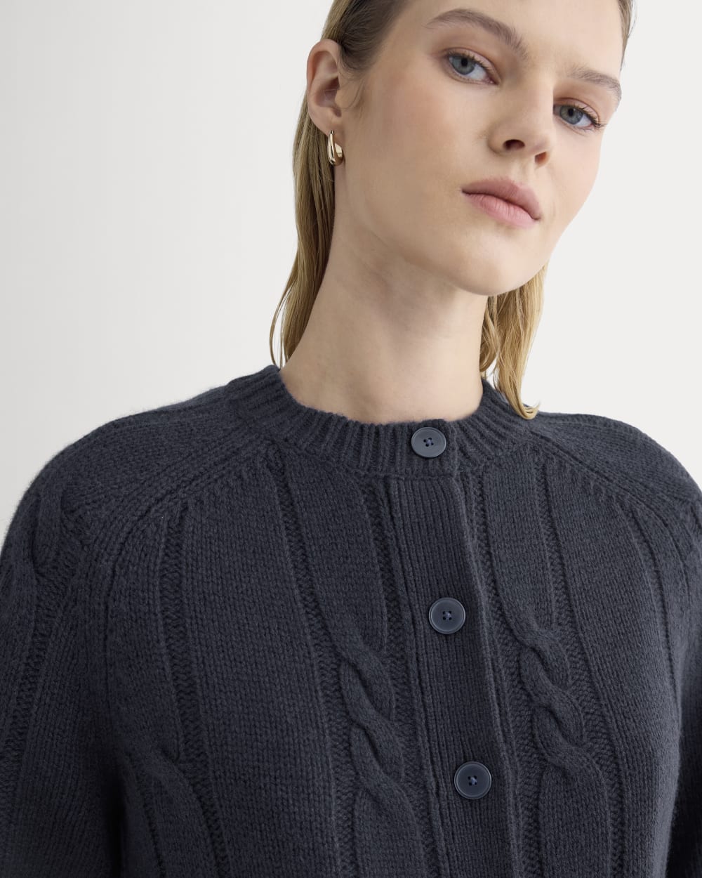 Cable Cardigan in Extrafine Luxe Merino | Navy – Everlane