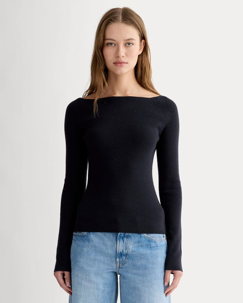 トップス CLANE BOAT NECK NO SLEEVE KNIT TOPS CLANE（クラネ） タンクトップ ノースリーブ BOAT NECK BACK OPEN KNIT