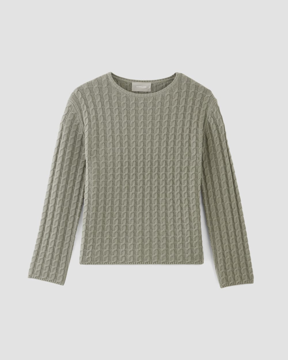 womens-cotton-merino-cable-crew-sage-green | alt