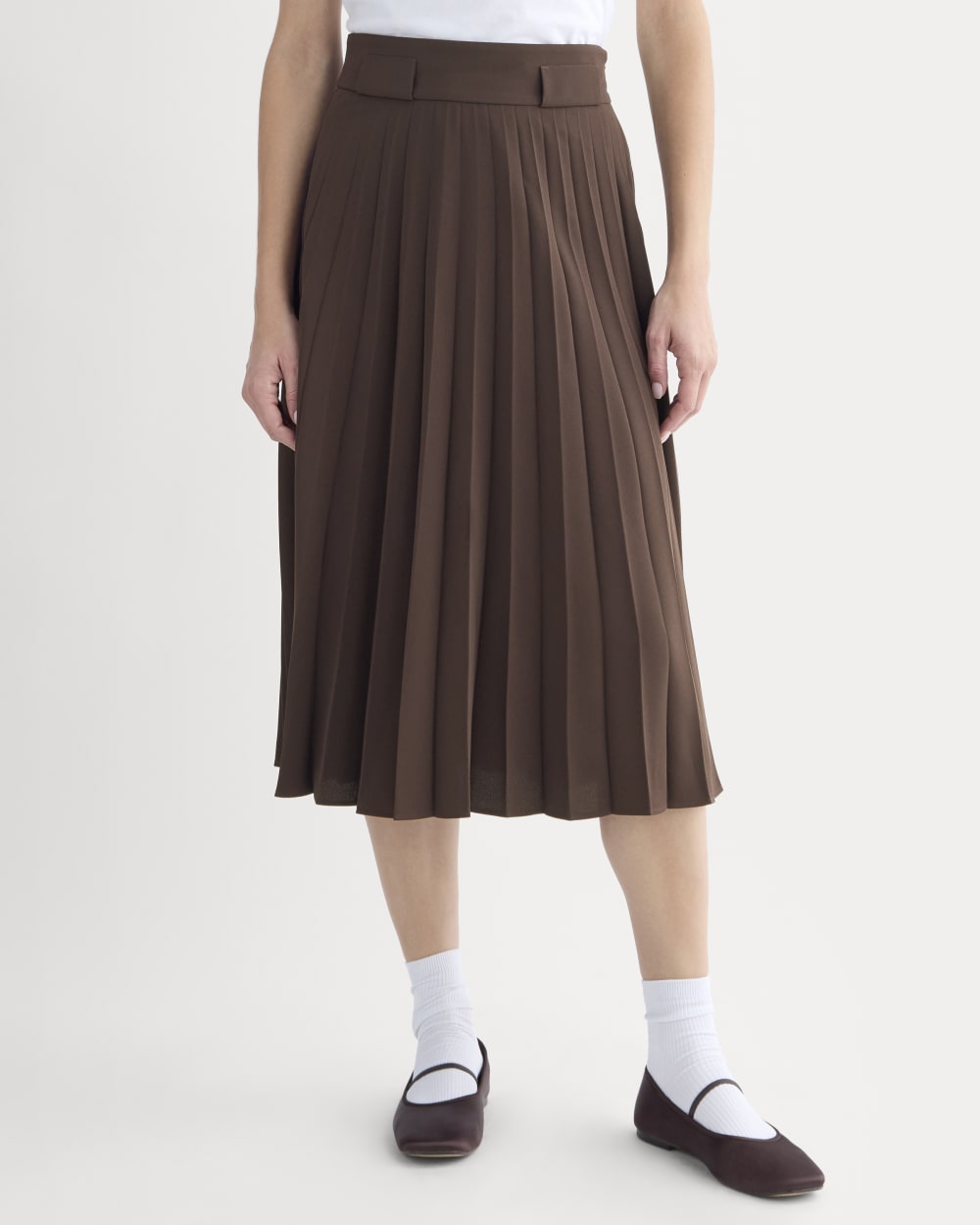 Pleated Crepe Midi Skirt | Dark Chocolate – Everlane