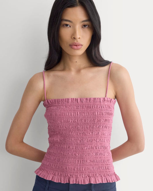womens-gauze-smocked-cami-heather-rose | primary