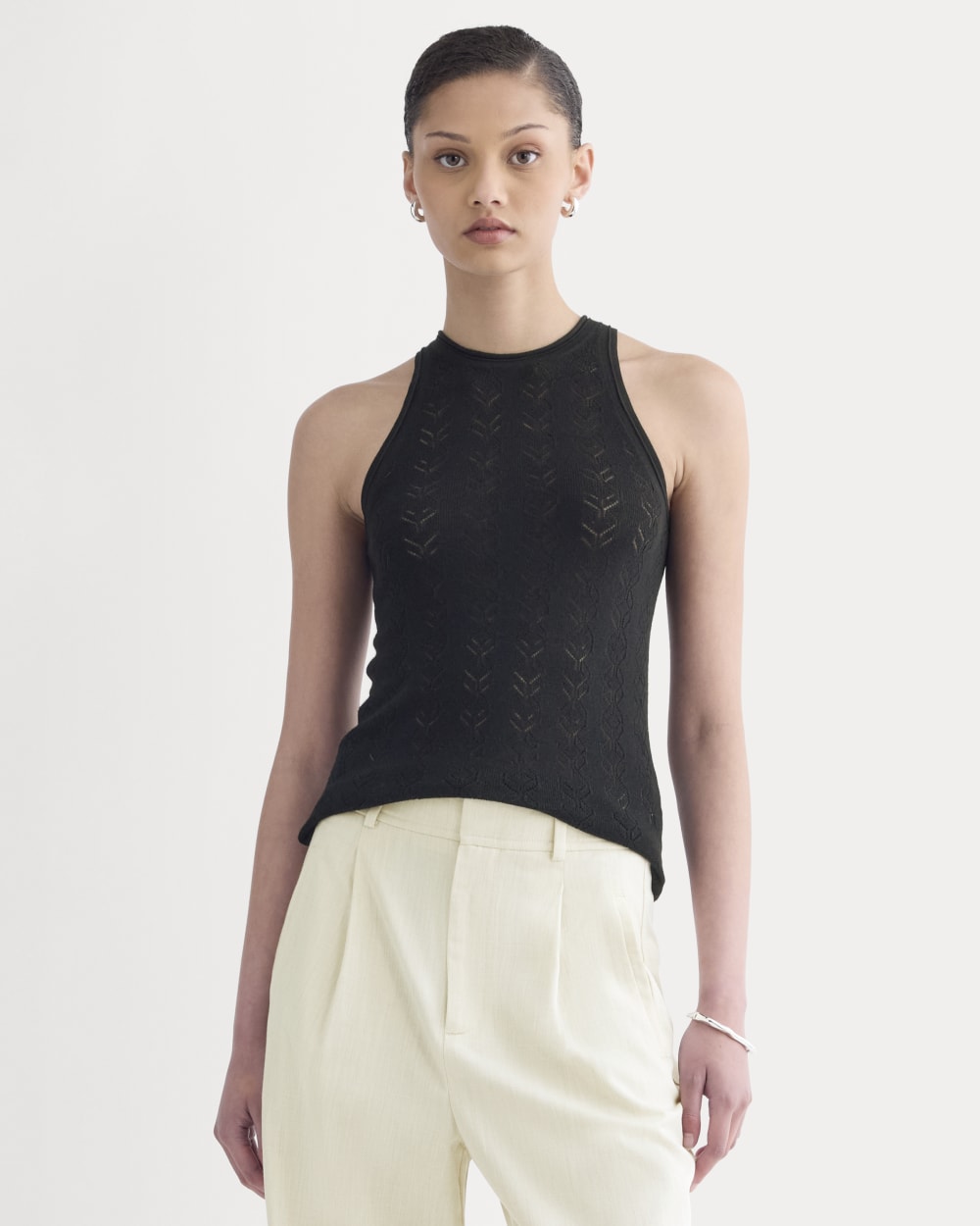 The Pointelle Racerback Tank in Ultrafine Merino