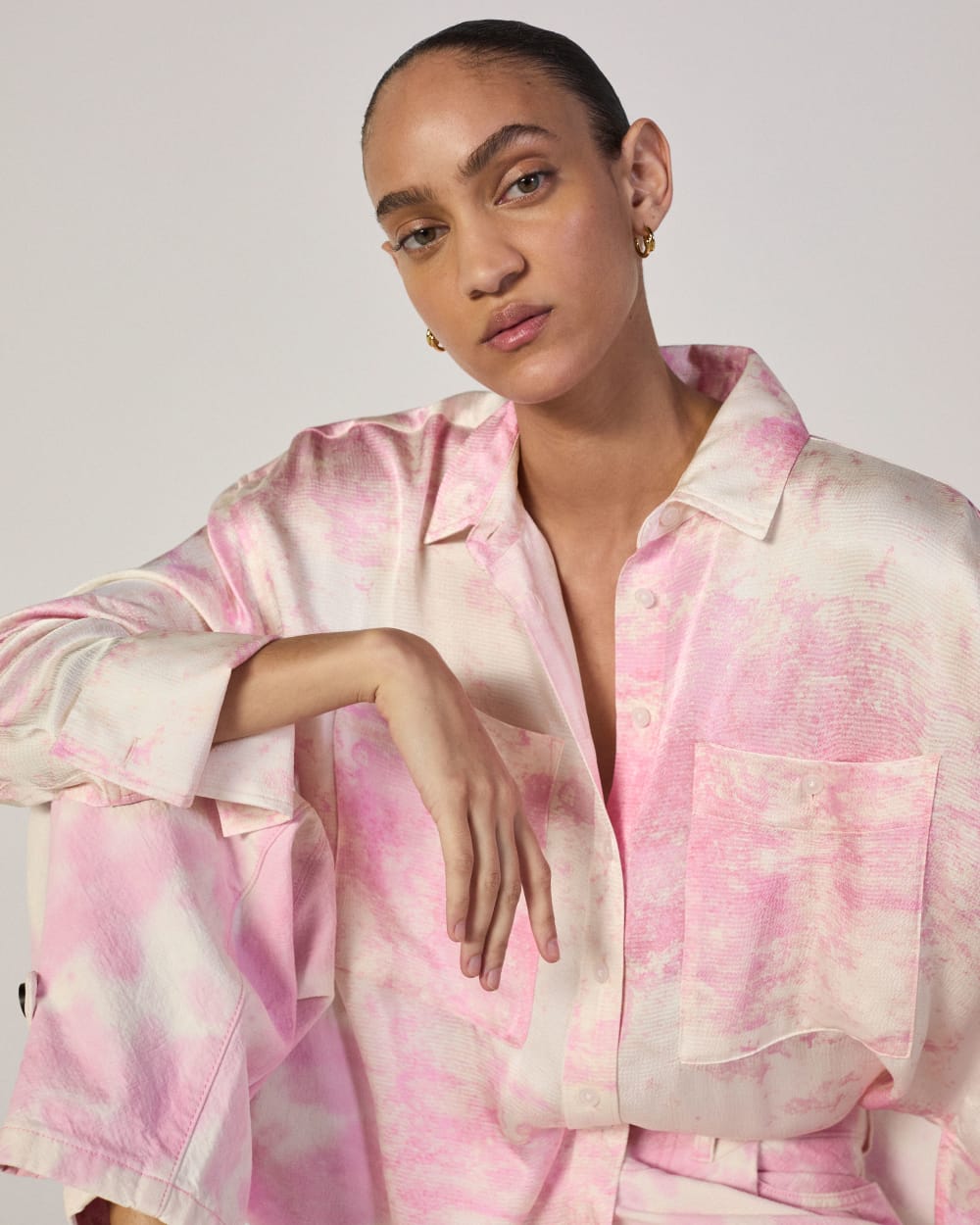womens-ma-satin-tie-dye-shirt-pink-tie-dye | primary