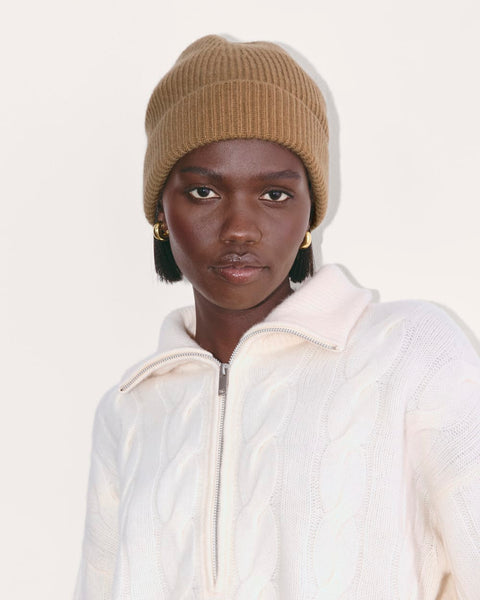 The Cashmere Ribbed Beanie | Tiger's Eye – Everlane