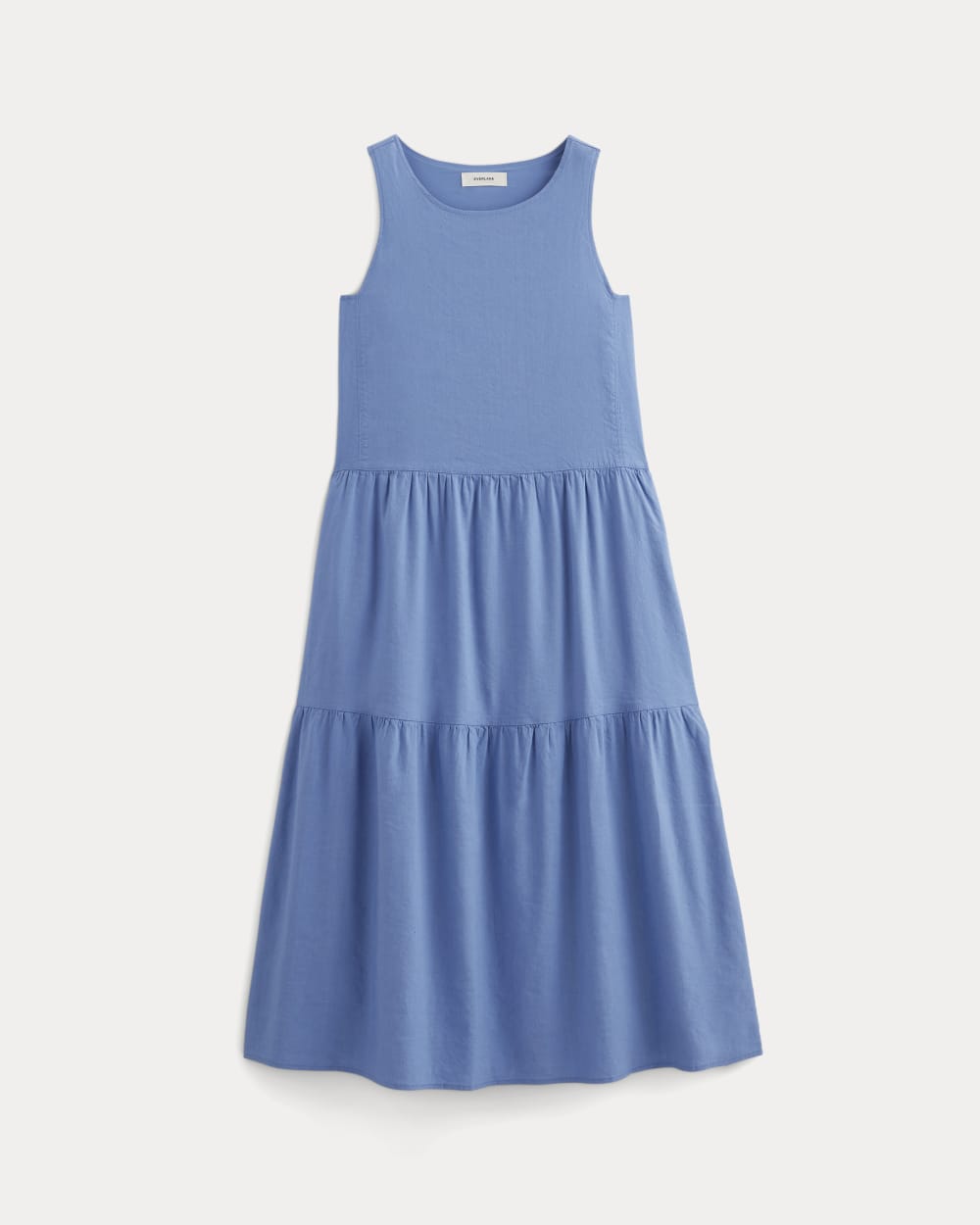 womens-tiered-dress-in-stretch-linen-bluebell | alt