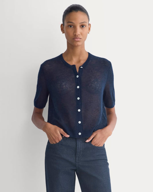 womens-air-alpaca-short-sleeve-cardigan-navy | primary