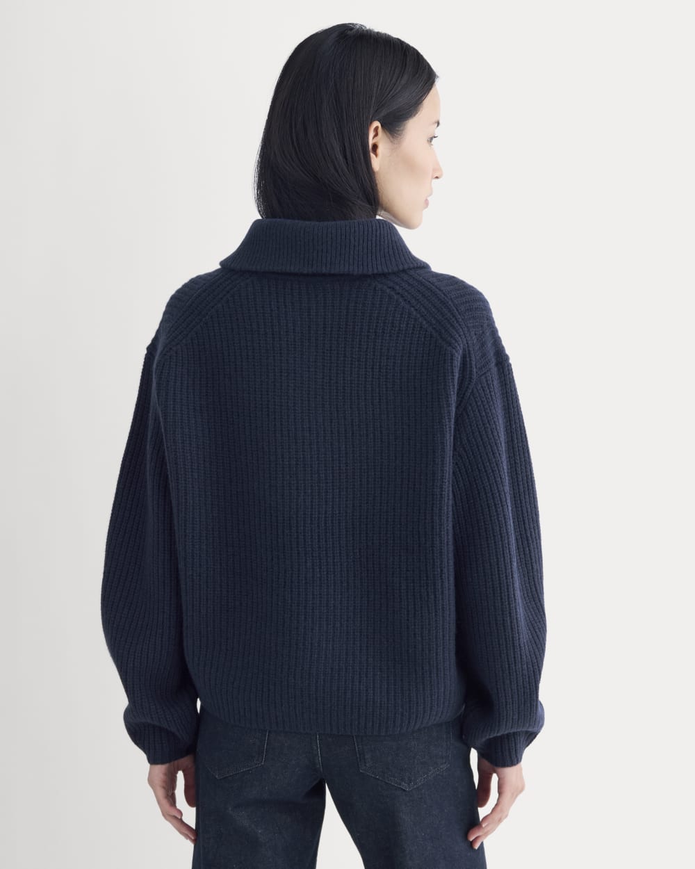 Half-Zip Sweater in Luxe Merino | Berry Red