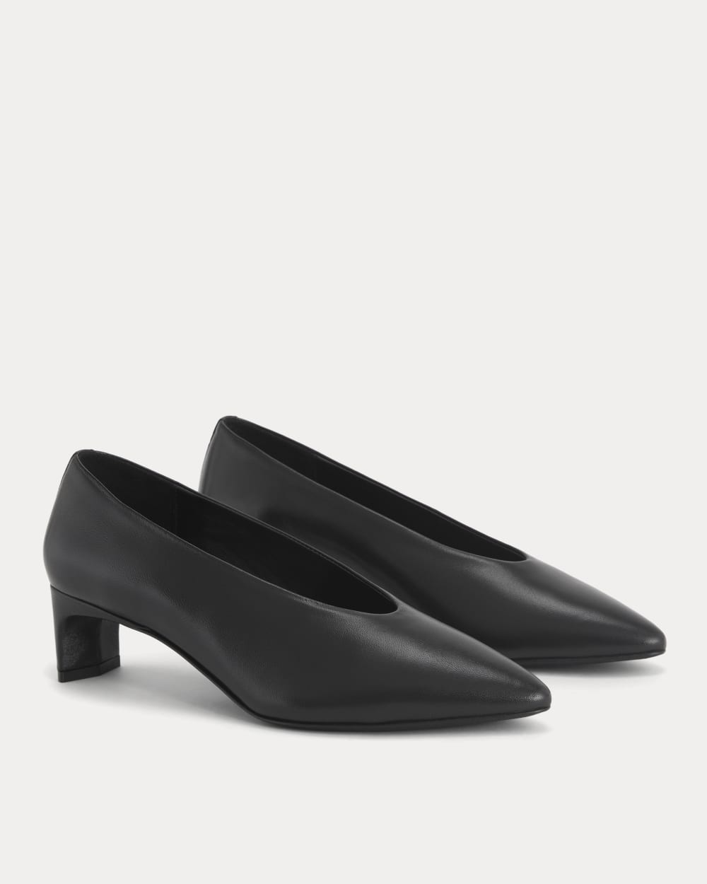 ARMA LEATHER PUMPS （Black） Made in Italy Almond-Toe Pump | Black Leather – Everlane