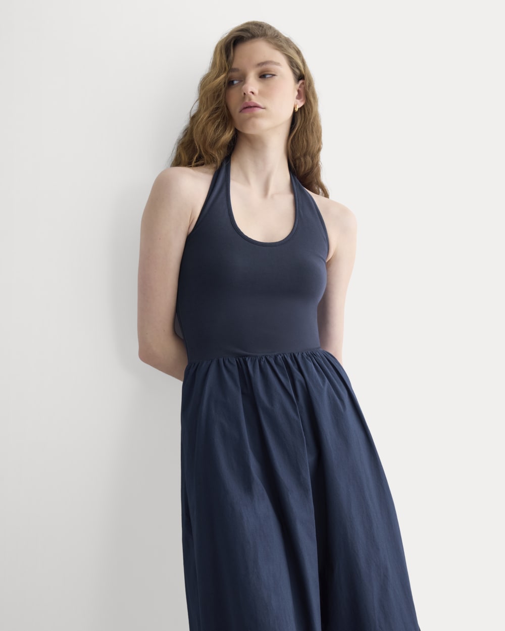 Everlane Halter Dress, Ultrasoft Cotton, Navy, Size XXL Everlane Halter Dress, Ultrasoft Cotton, Navy, Size XXL