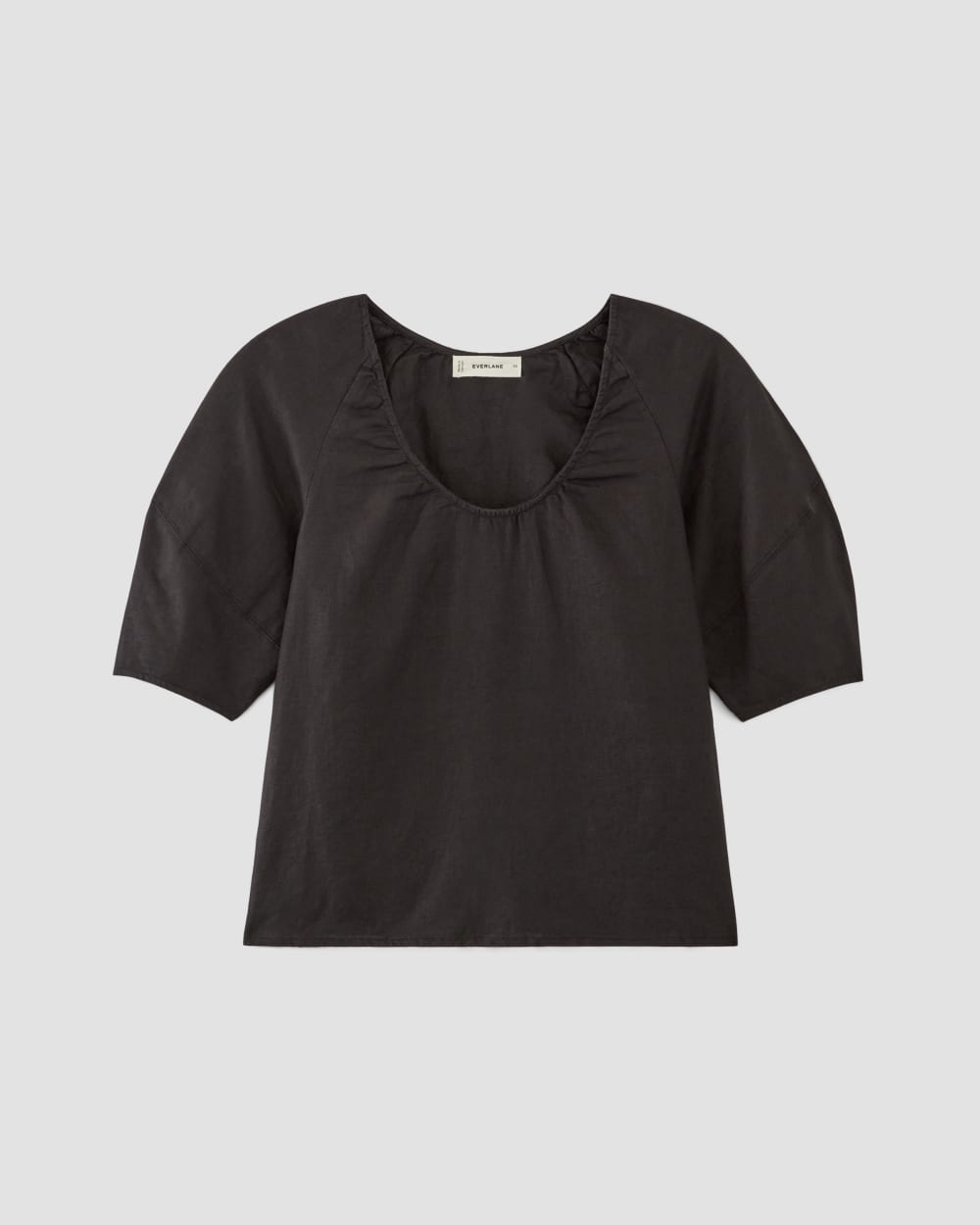 womens-linen-scoop-neck-top-black | alt