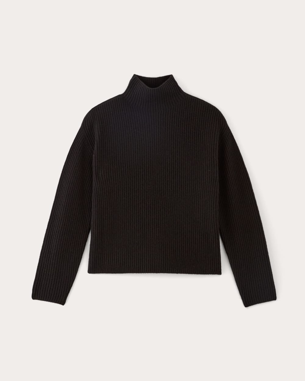 H&m Black Cotton Mock Turtleneck The Fisherman Turtleneck In