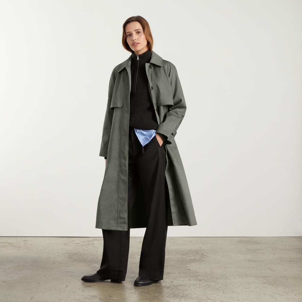 The Long Mac Coat | Pewter Green – Everlane