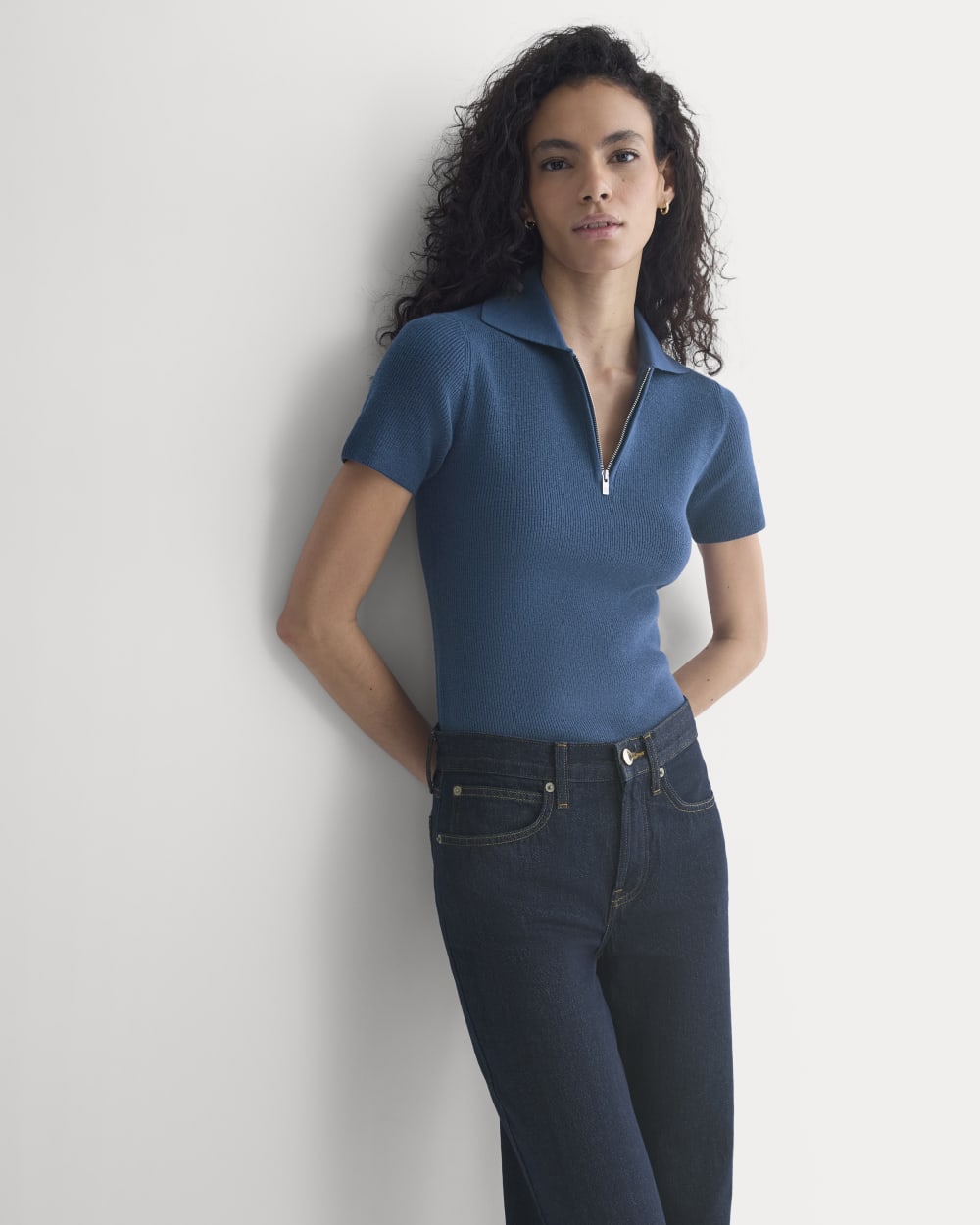 Knit Quarter-Zip Polo | Estate Blue – Everlane