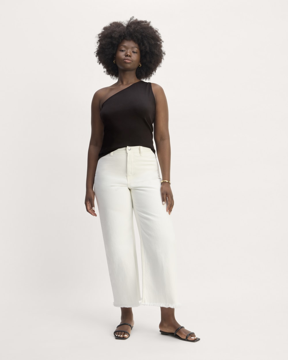 The Form One-Shoulder Tank | Black – Everlane