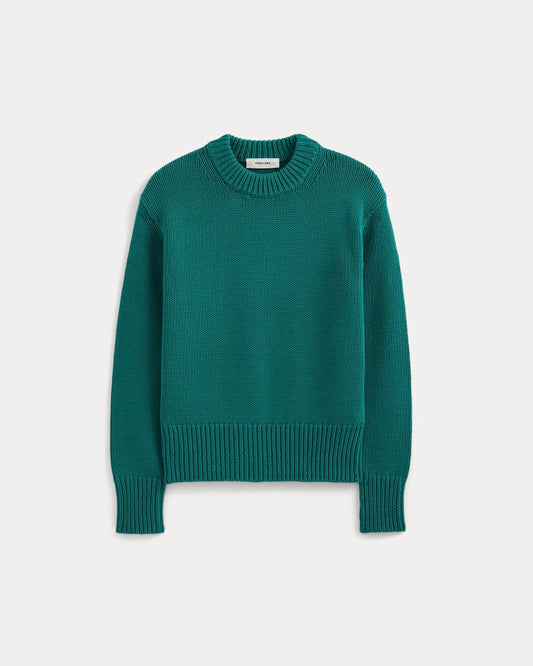 womens-oversized-cocoon-crew-cotton-everglade | primary