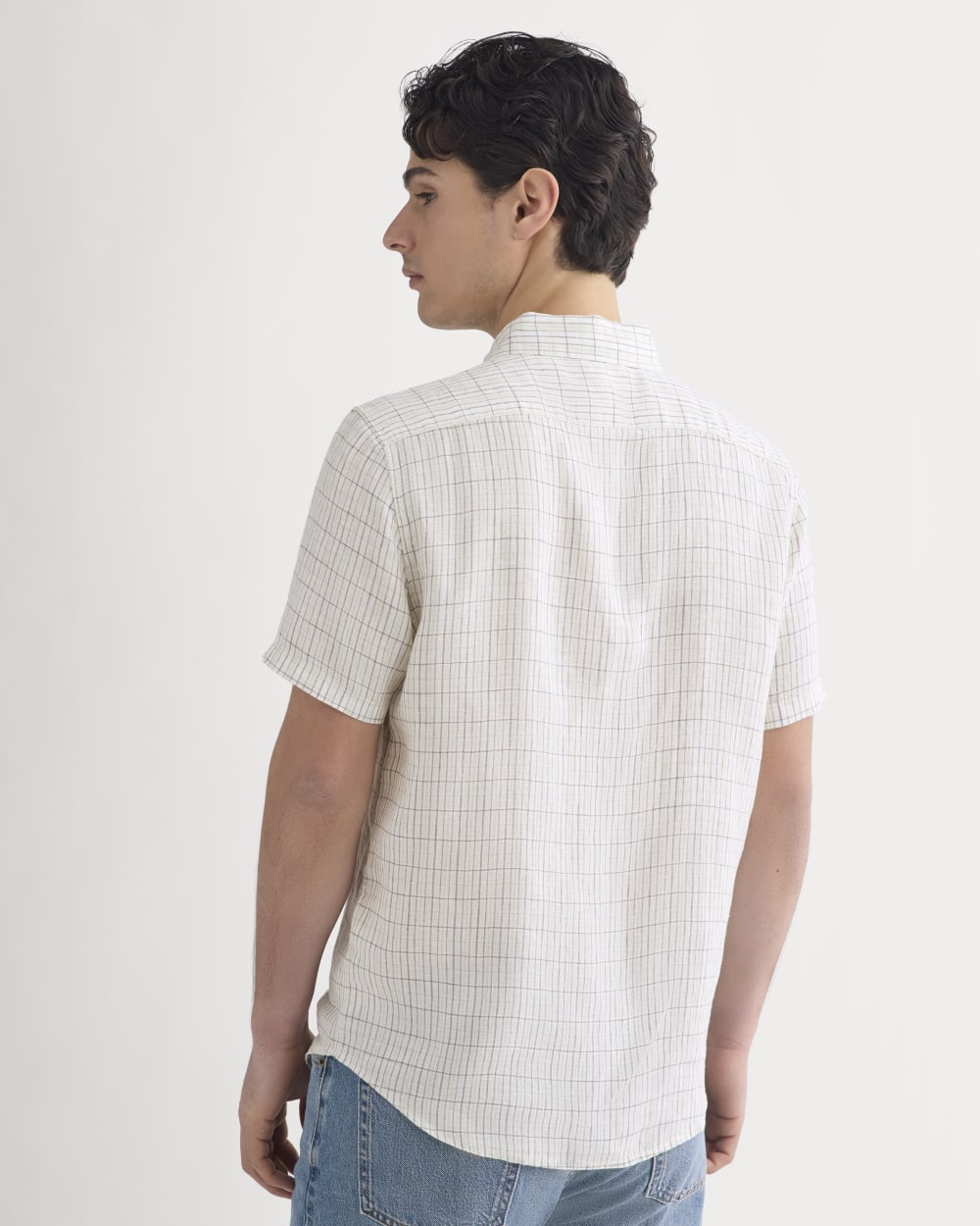 The Classic Short-Sleeve Shirt in Linen | Bone Plaid – Everlane