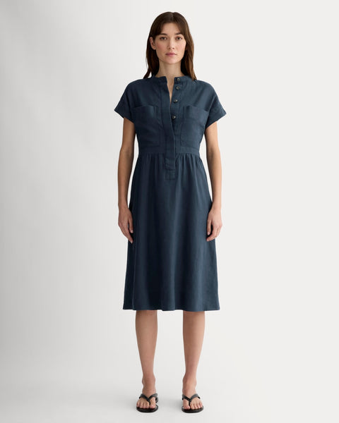 knee length dresses for ladies The Linen Halter-Neck Dress main image 0