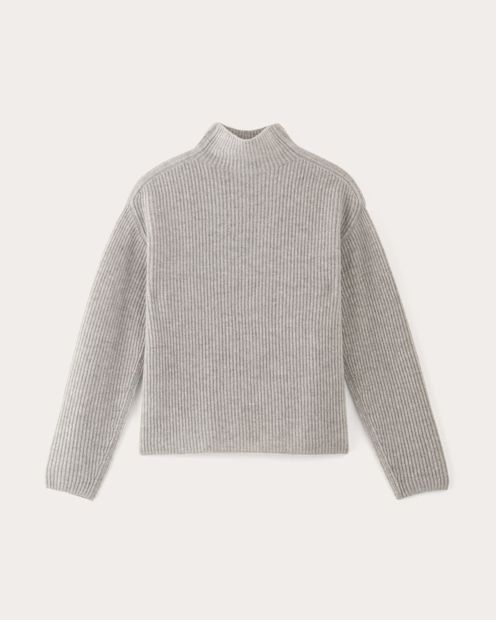 The Fisherman Turtleneck in Wool Cashmere Light Heather Grey