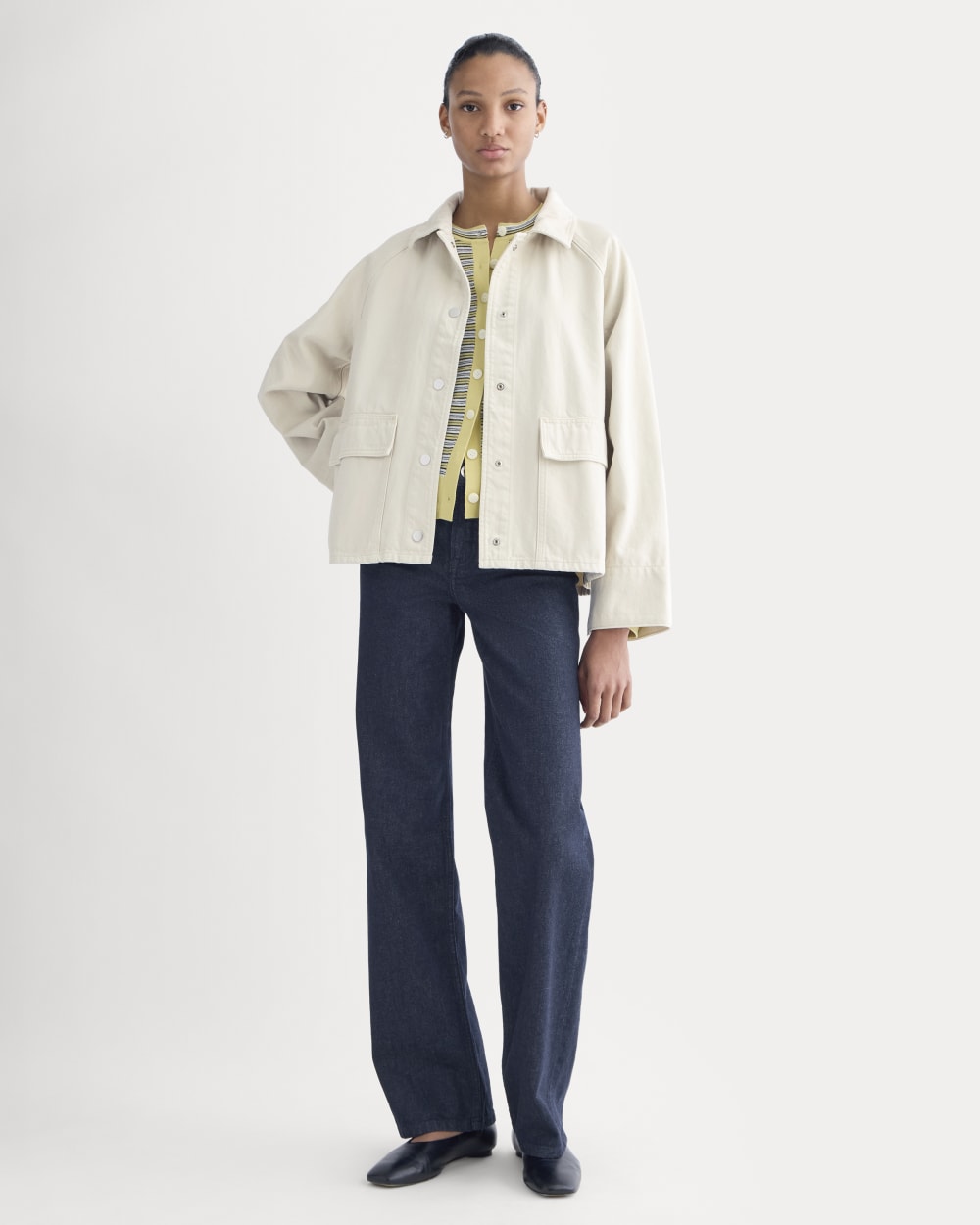 Cropped Denim Jacket | Garment-Dyed Sand – Everlane