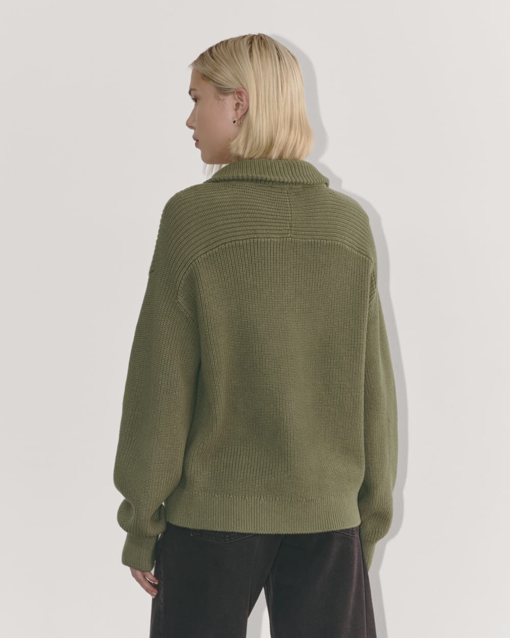 【完売品✨】EVERYDAY I LIKE. Half Zip Sweater The Half-Zip in Everyday Cotton | Black – Everlane