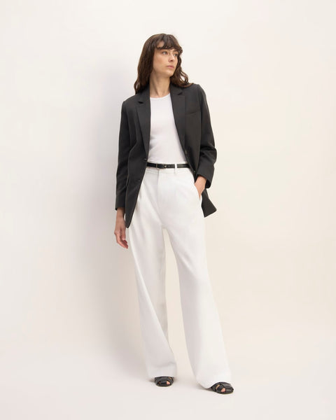 The Draper Pleated Pant in Buttersmooth | White | 30